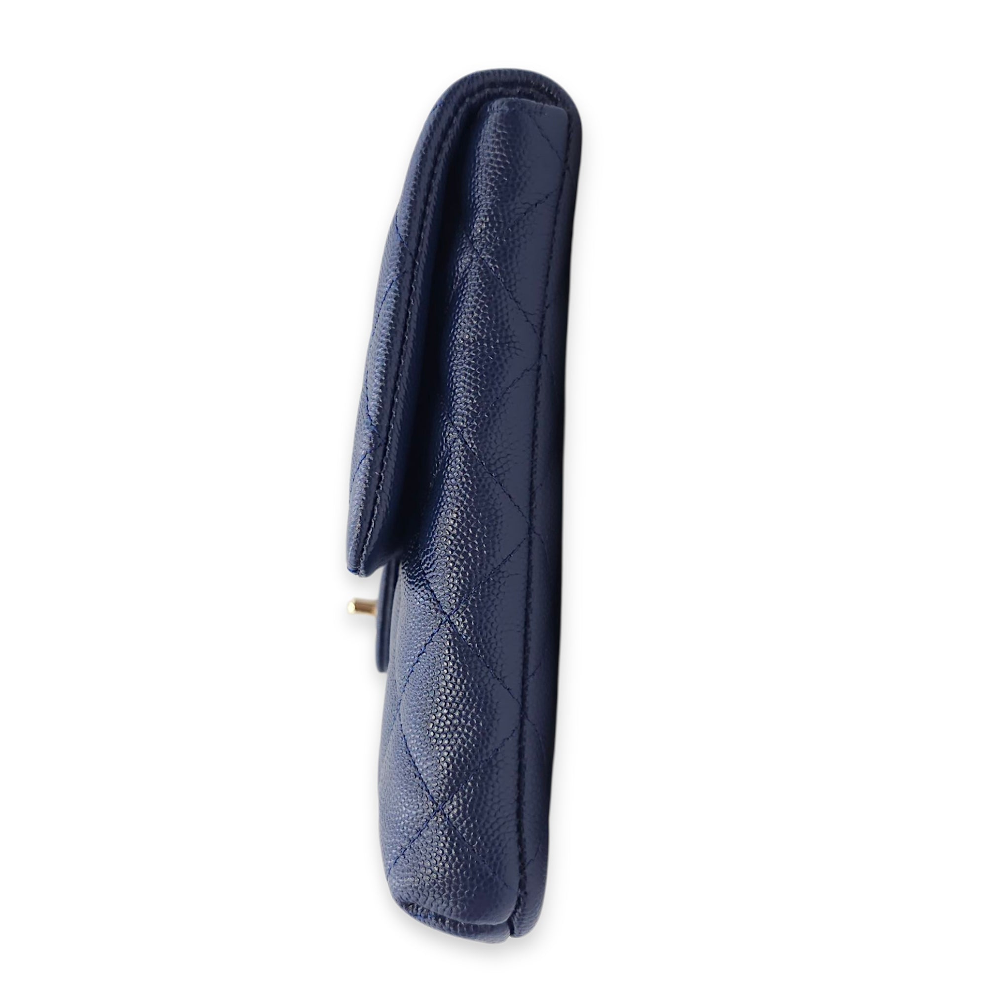 Envelope 28cm Blue Clutch in Caviar Leather Gold hardware CL2511-17134 10