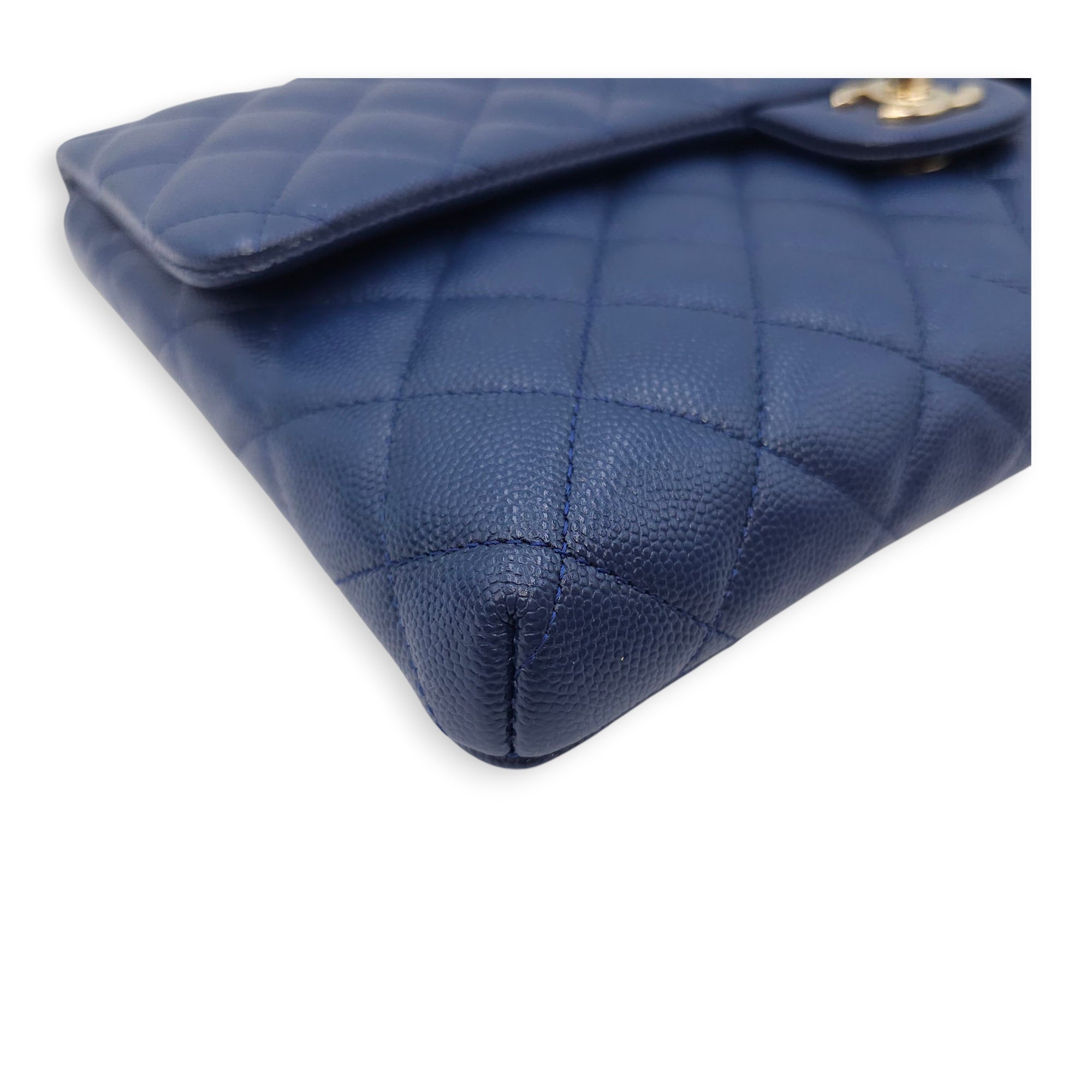 Envelope 28cm Blue Clutch in Caviar Leather Gold hardware CL2511-17134 15