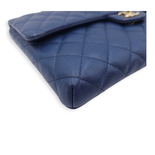 Envelope 28cm Blue Clutch in Caviar Leather Gold hardware CL2511-17134 15