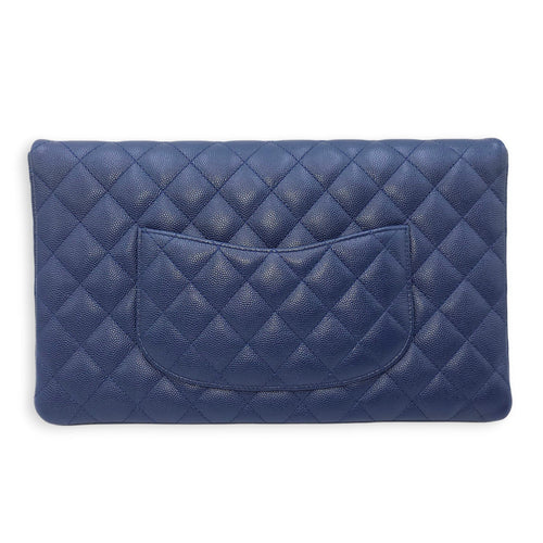 Envelope 28cm Blue Clutch in Caviar Leather Gold hardware CL2511-17134 9