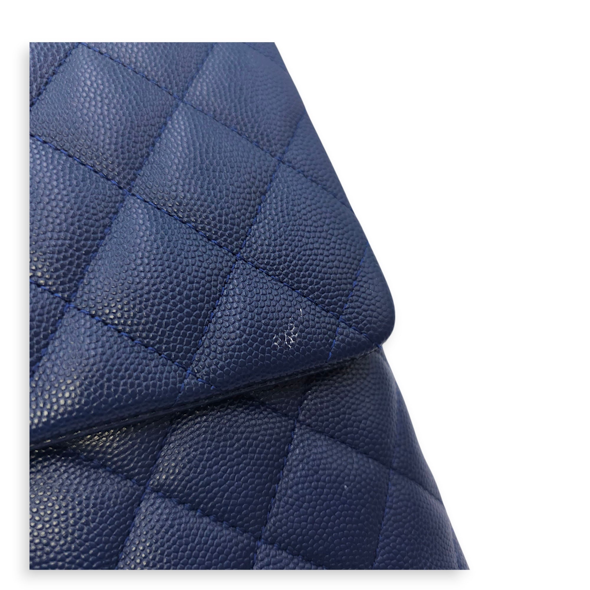 Envelope 28cm Blue Clutch in Caviar Leather Gold hardware CL2511-17134 5