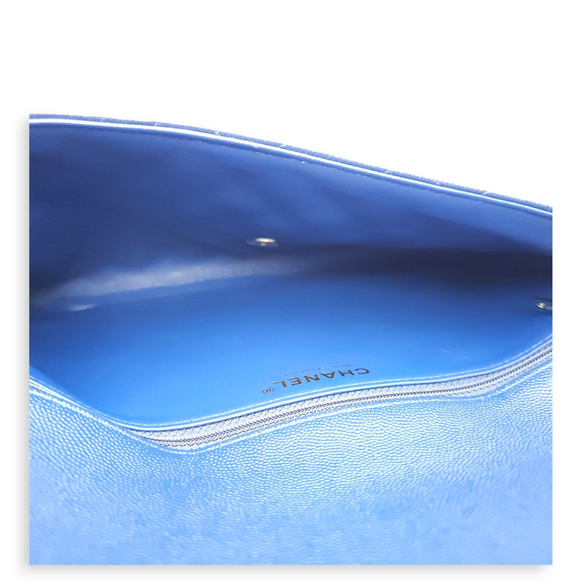 Envelope 28cm Blue Clutch in Caviar Leather Gold hardware CL2511-17134 14