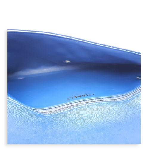 Envelope 28cm Blue Clutch in Caviar Leather Gold hardware CL2511-17134 14