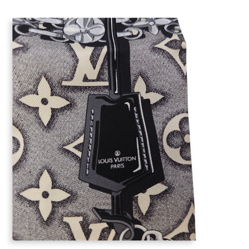 Silk Monogram Jacquared Denim Bandeau Gris Black Twilly