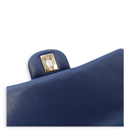 Envelope 28cm Blue Clutch in Caviar Leather Gold hardware CL2511-17134 8