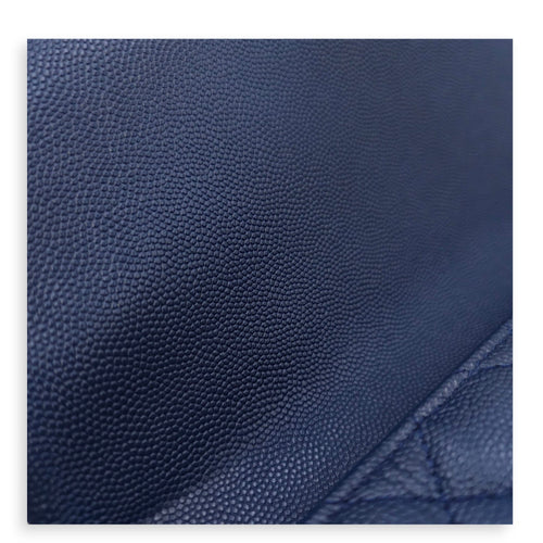 Envelope 28cm Blue Clutch in Caviar Leather Gold hardware CL2511-17134 7