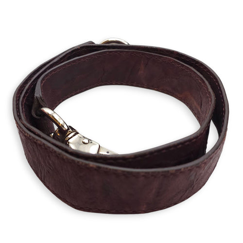 Pandora 30cm Maroon Shoulder Bag in Calfskin, Silver hardware