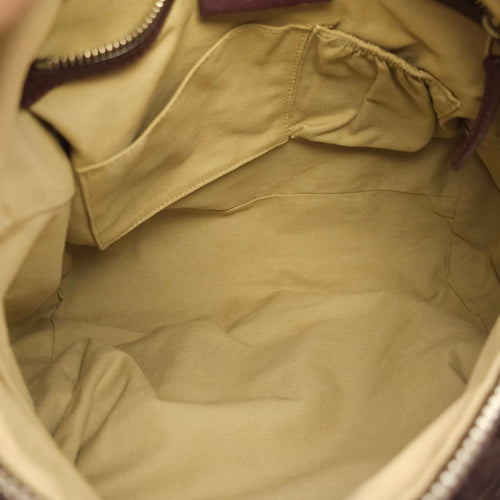 Pandora 30cm Maroon Shoulder Bag in Calfskin, Silver hardware