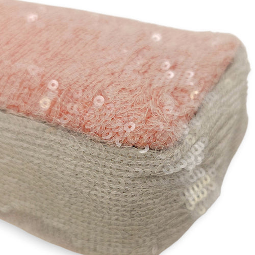 18S Waterfall Flap Mini Pink/Grey/Yellow Crossbody Bag in Sequins, Silver hardware