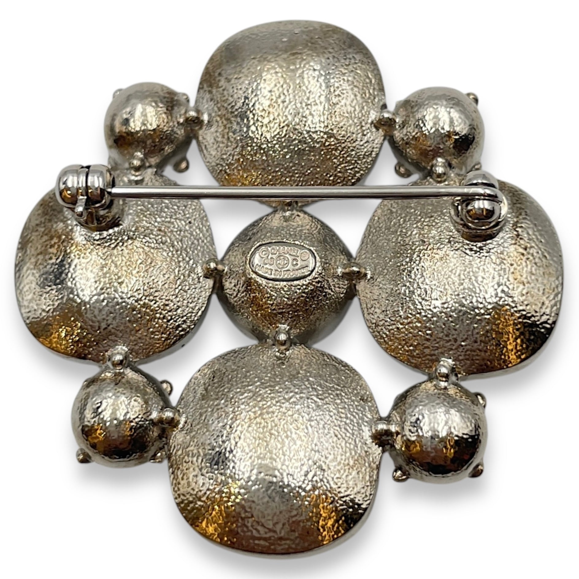 Crystal Silver Brooch , Silver hardware