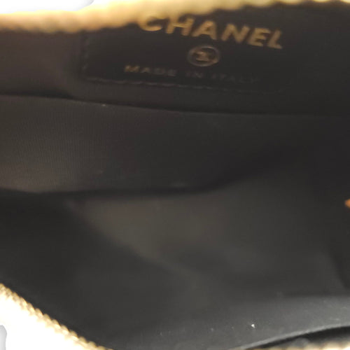 Quilted CC Filigree Round Brown Crossbody in Caviar Leather, Gold hardware