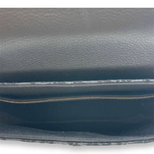 Saddle Messenger Mini Black Crossbody Bag in Canvas, Silver hardware