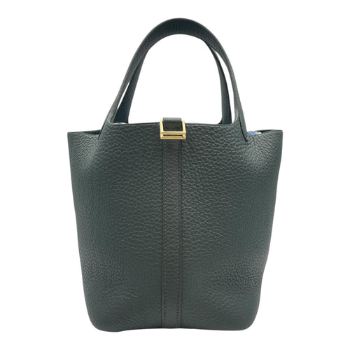 Picotin 18 Vert Mangrove in Clemence, Gold hardware