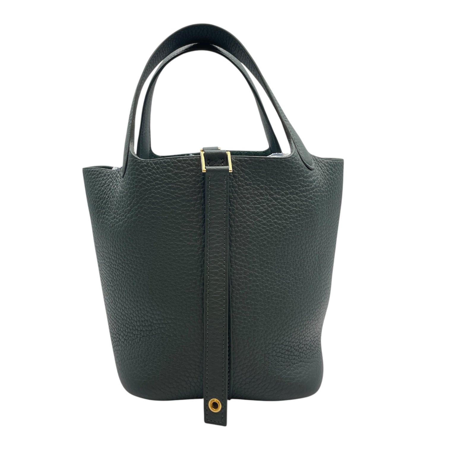 Picotin 18 Vert Mangrove in Clemence, Gold hardware