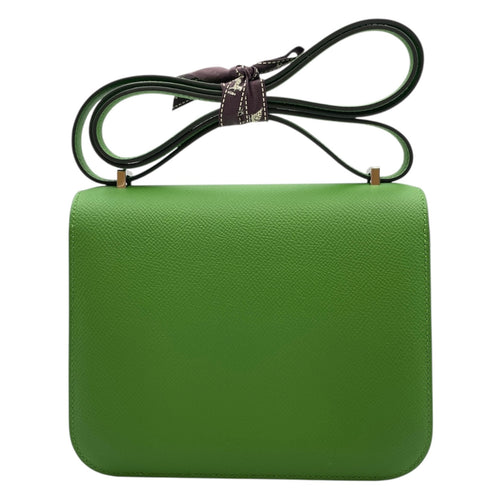 Constance Mirror 18 Vert Yucca in Epsom, Palladium hardware