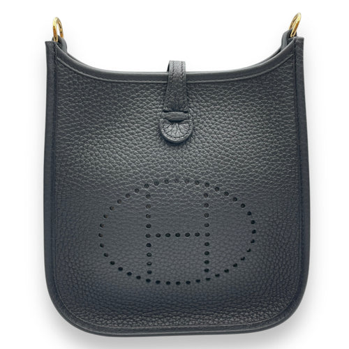 Evelyne Mini Black in Clemence, Gold hardware