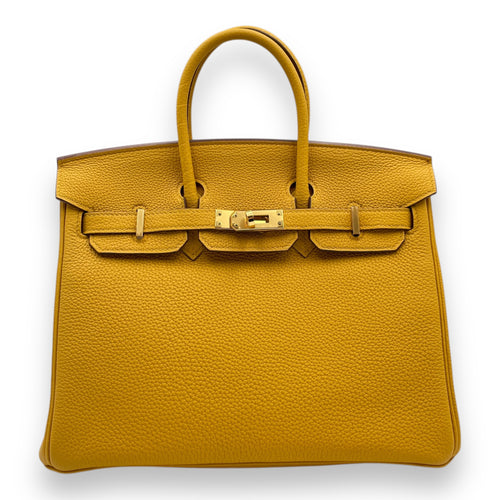 Birkin 25 Jaune Ambre in Togo, Gold hardware