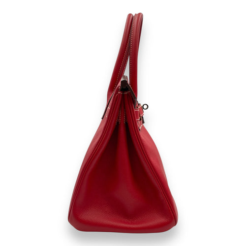 Birkin 30 Rouge Casaque/Blue Thalassa in Epsom, Permabrass hardware