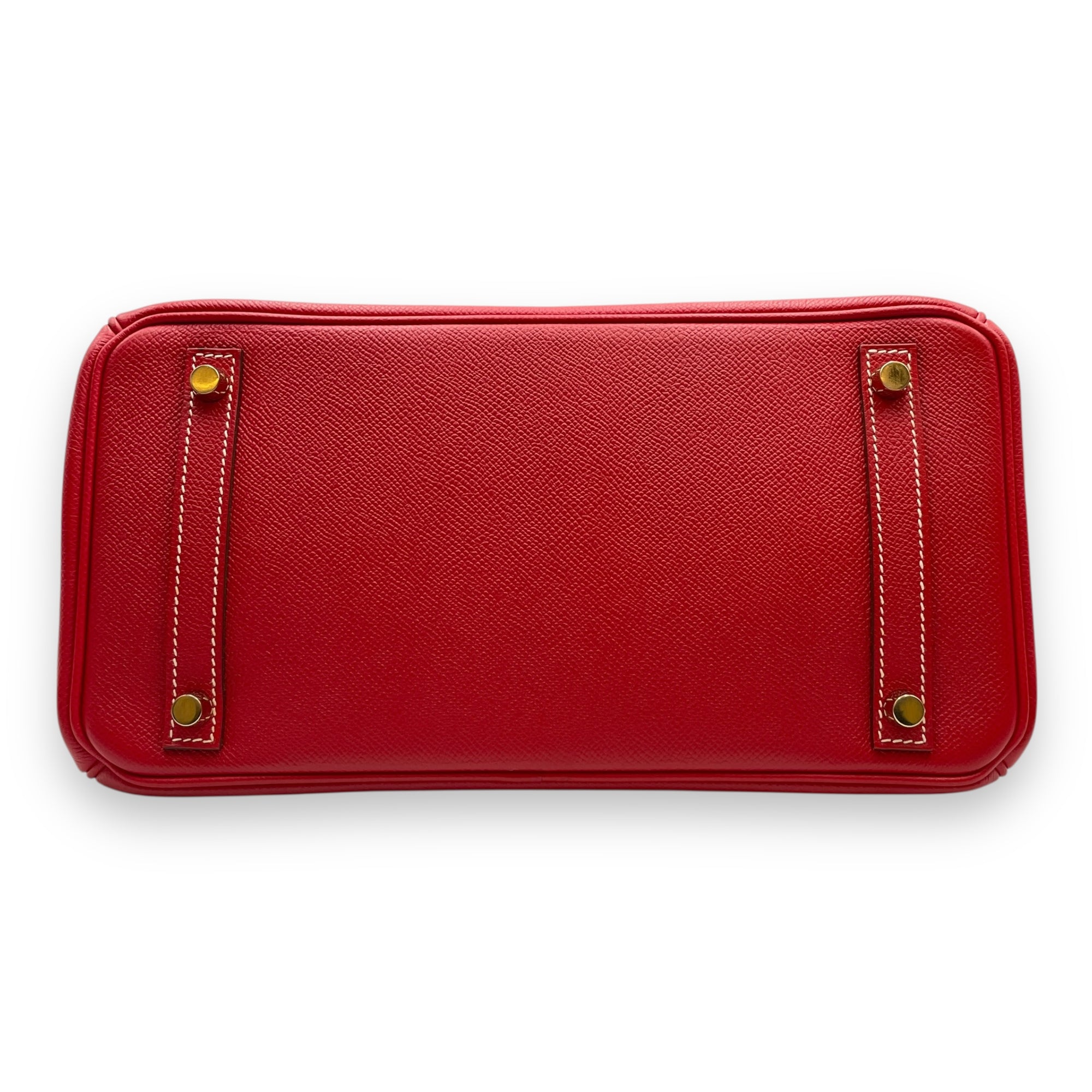 Birkin 30 Rouge Casaque/Blue Thalassa in Epsom, Permabrass hardware