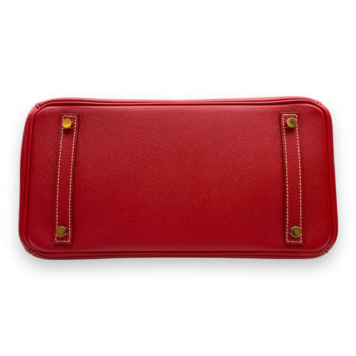 Birkin 30 Rouge Casaque/Blue Thalassa in Epsom, Permabrass hardware