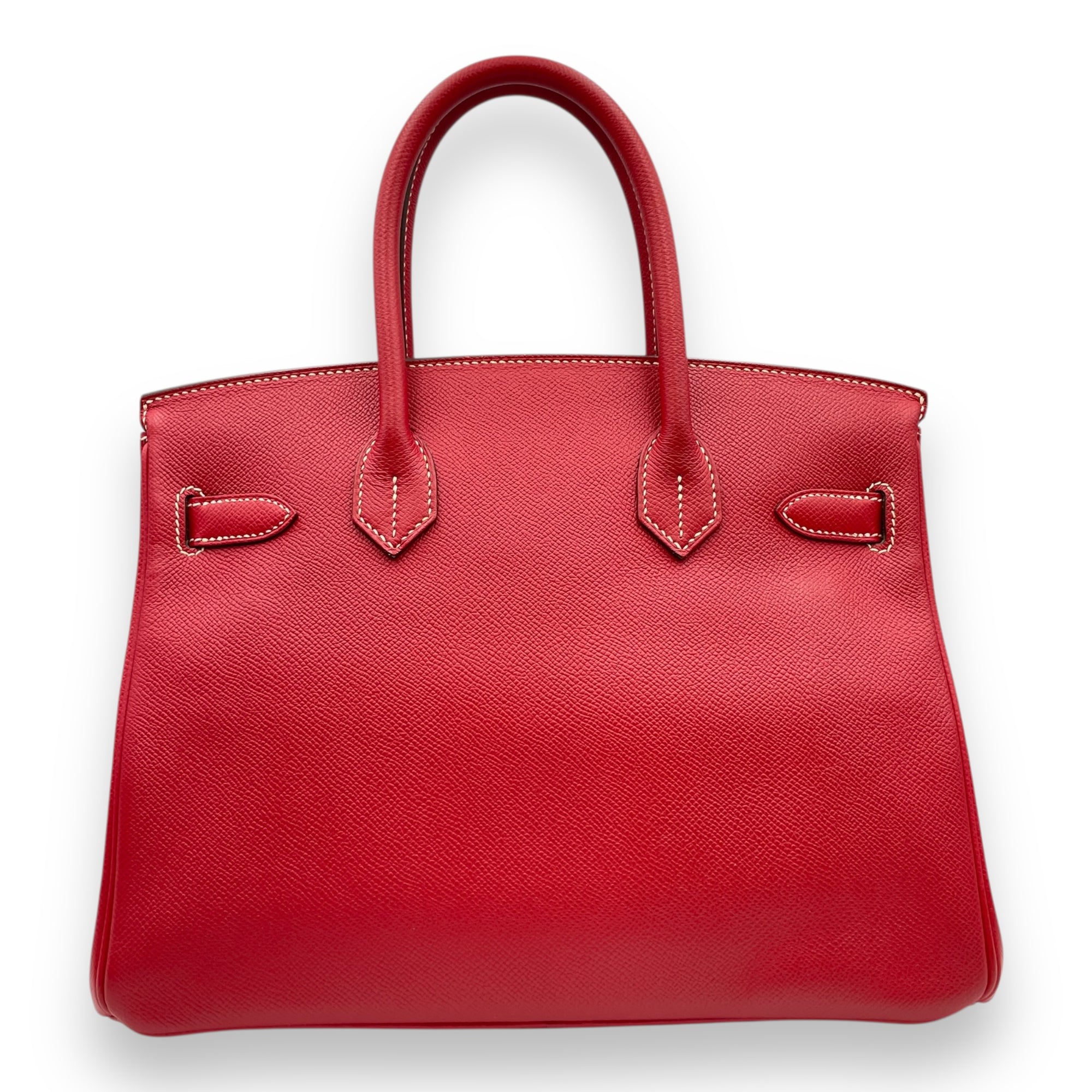 Birkin 30 Rouge Casaque/Blue Thalassa in Epsom, Permabrass hardware