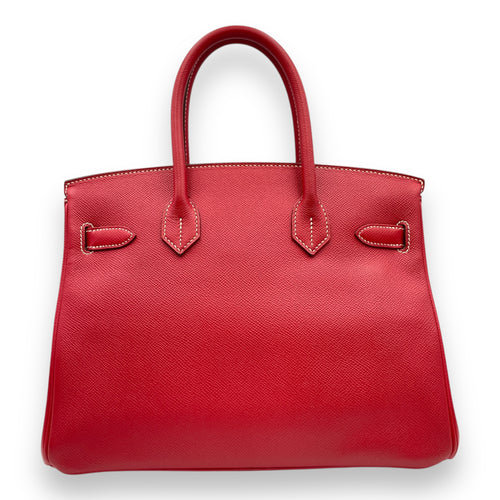 Birkin 30 Rouge Casaque/Blue Thalassa in Epsom, Permabrass hardware