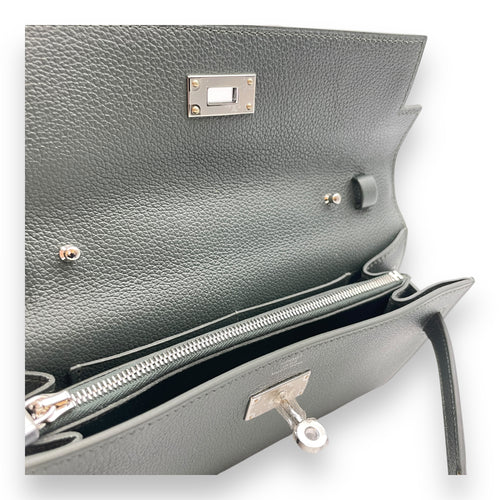 Kelly To Go Vert Mangrove Crossbody Bag in Evercolor, Palladium hardware