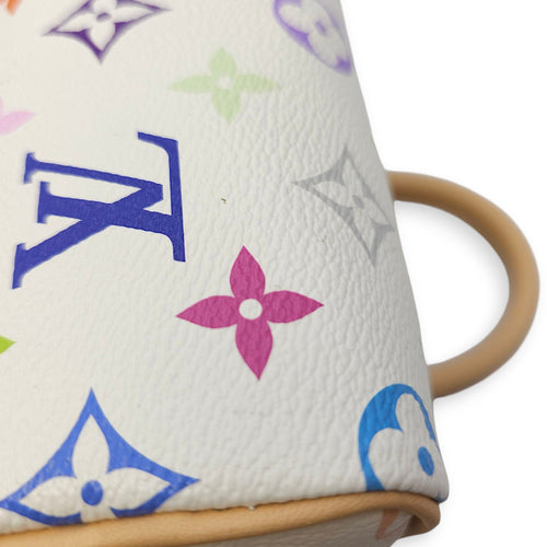 Speedy LV x TM  Nano White/Multi-color Crossbody Bag in Canvas Gold hardware CL2511-17021 2