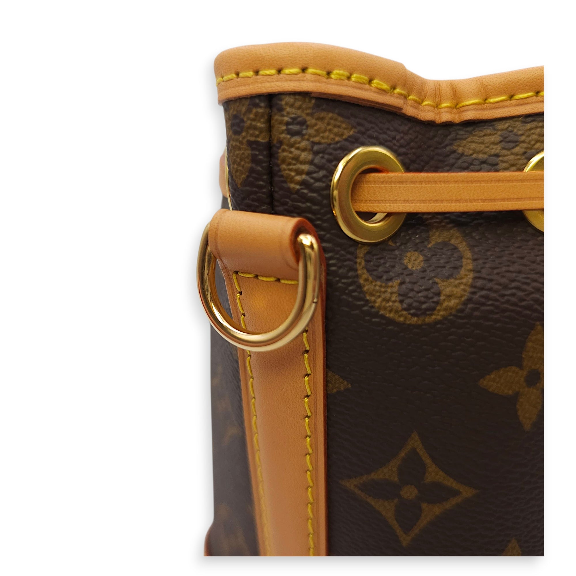 Noe  Nano Brown Monogram  Bucket Bag in Canvas Gold hardware CL2511-17034 2