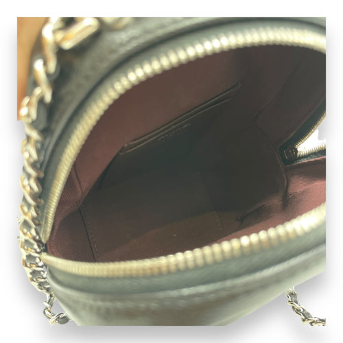 Quilted Mini Black Backpack in Caviar Leather, Gold hardware