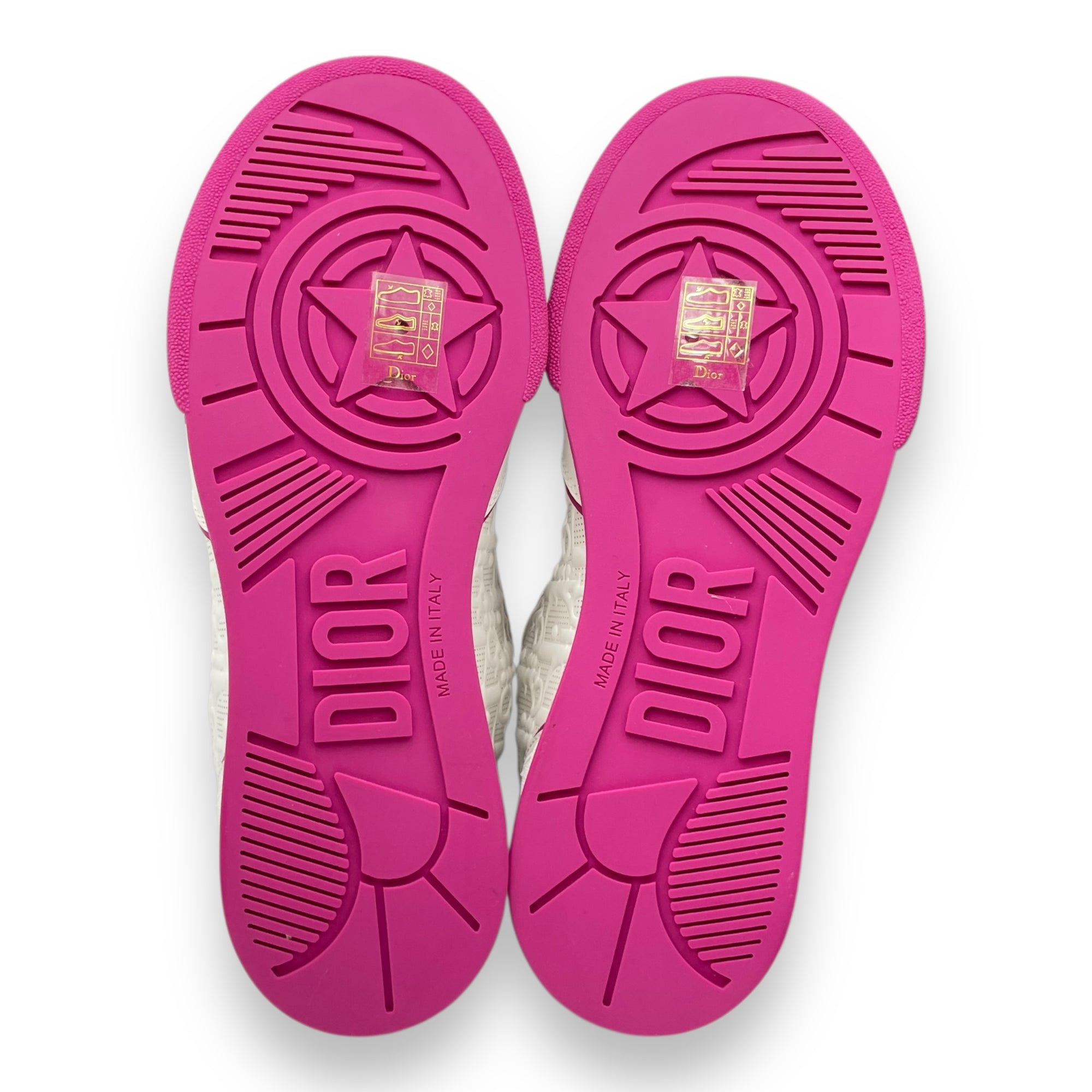 One Perforated 36.5 White/Pink Sneakers in Calfskin