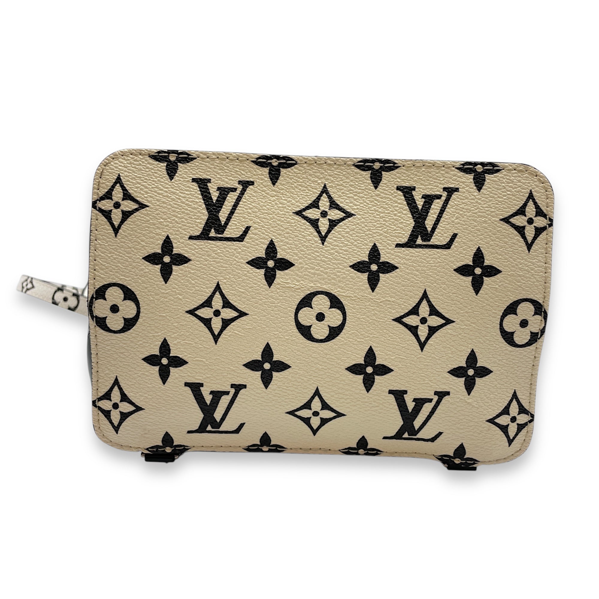 Hot Springs Black Backpack in Canvas/Patent, Silver hardware