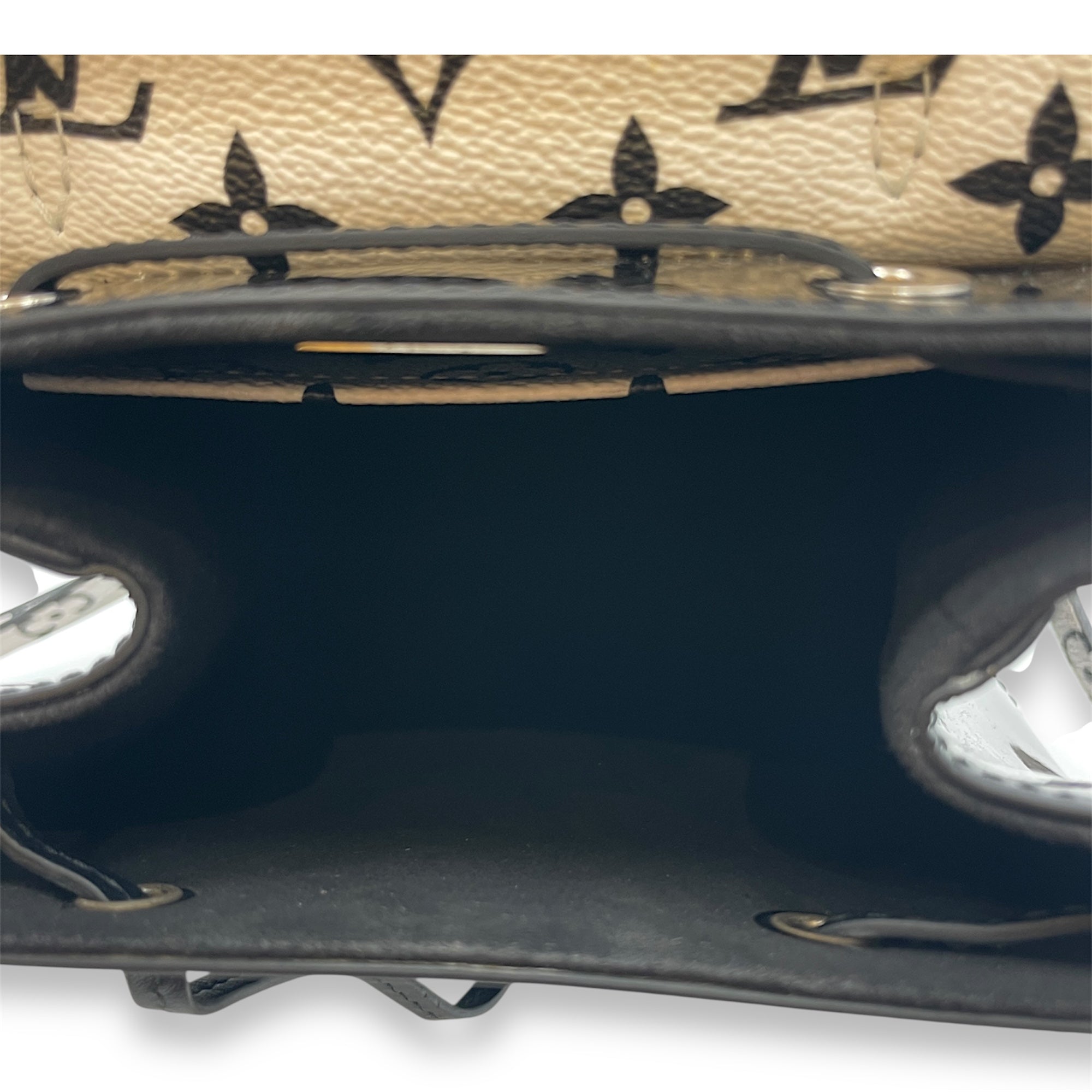 Hot Springs Black Backpack in Canvas/Patent, Silver hardware