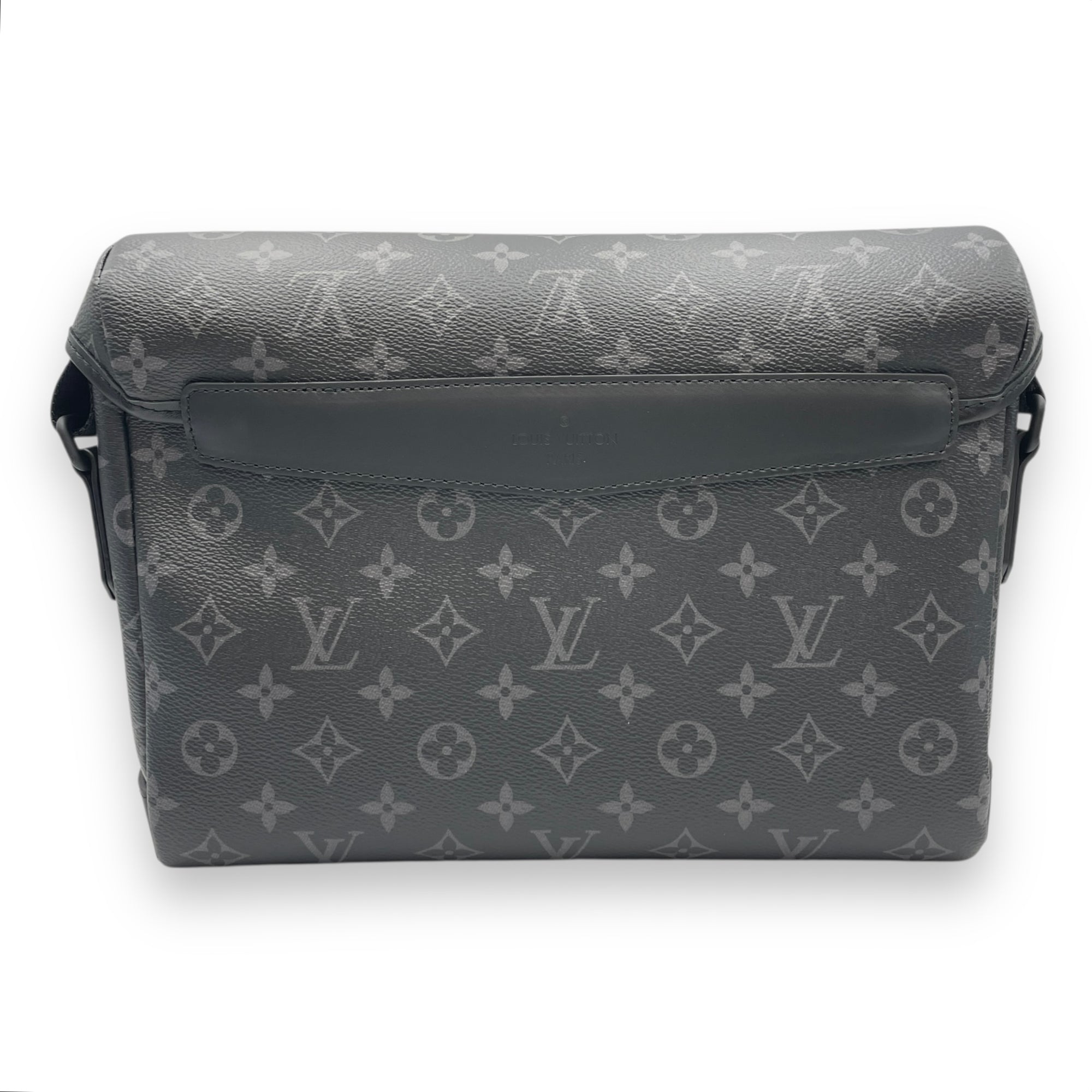 Monogram Eclipse Messenger Voyager PM Grey Crossbody Bag in Canvas, Gunmetal hardware