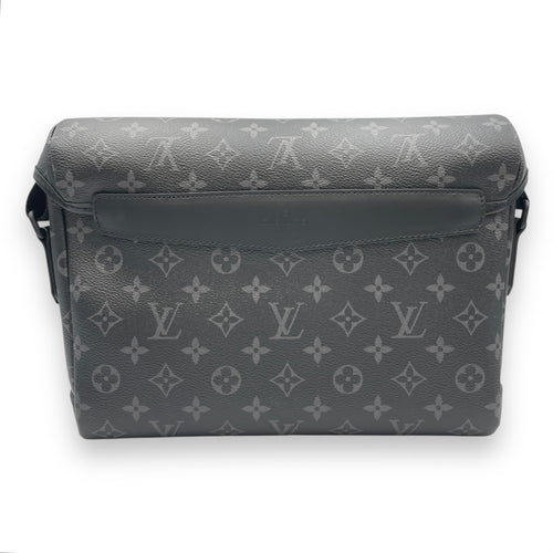 Monogram Eclipse Messenger Voyager PM Grey Crossbody Bag in Canvas, Gunmetal hardware