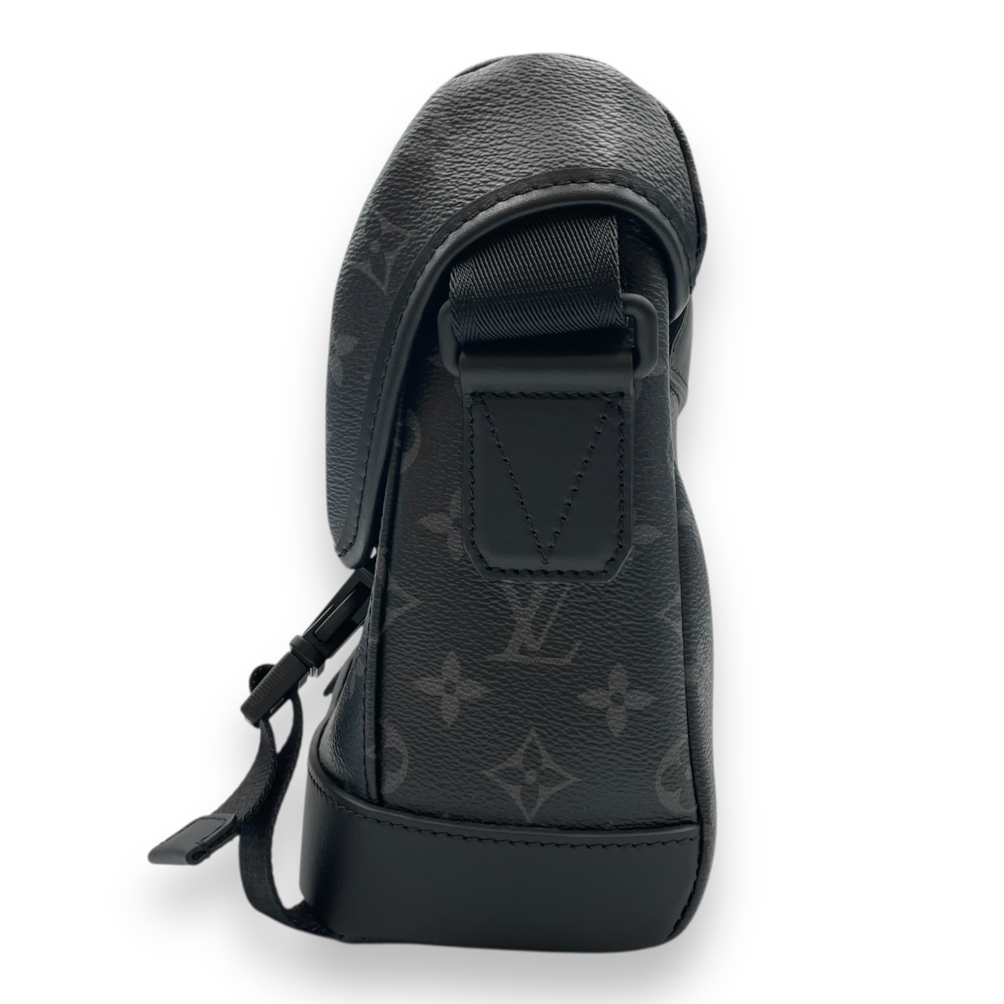 Monogram Eclipse Messenger Voyager PM Grey Crossbody Bag in Canvas, Gunmetal hardware