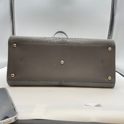 3 Jours Grey Top Handle Bag in Pony/Calfskin, Silver hardware