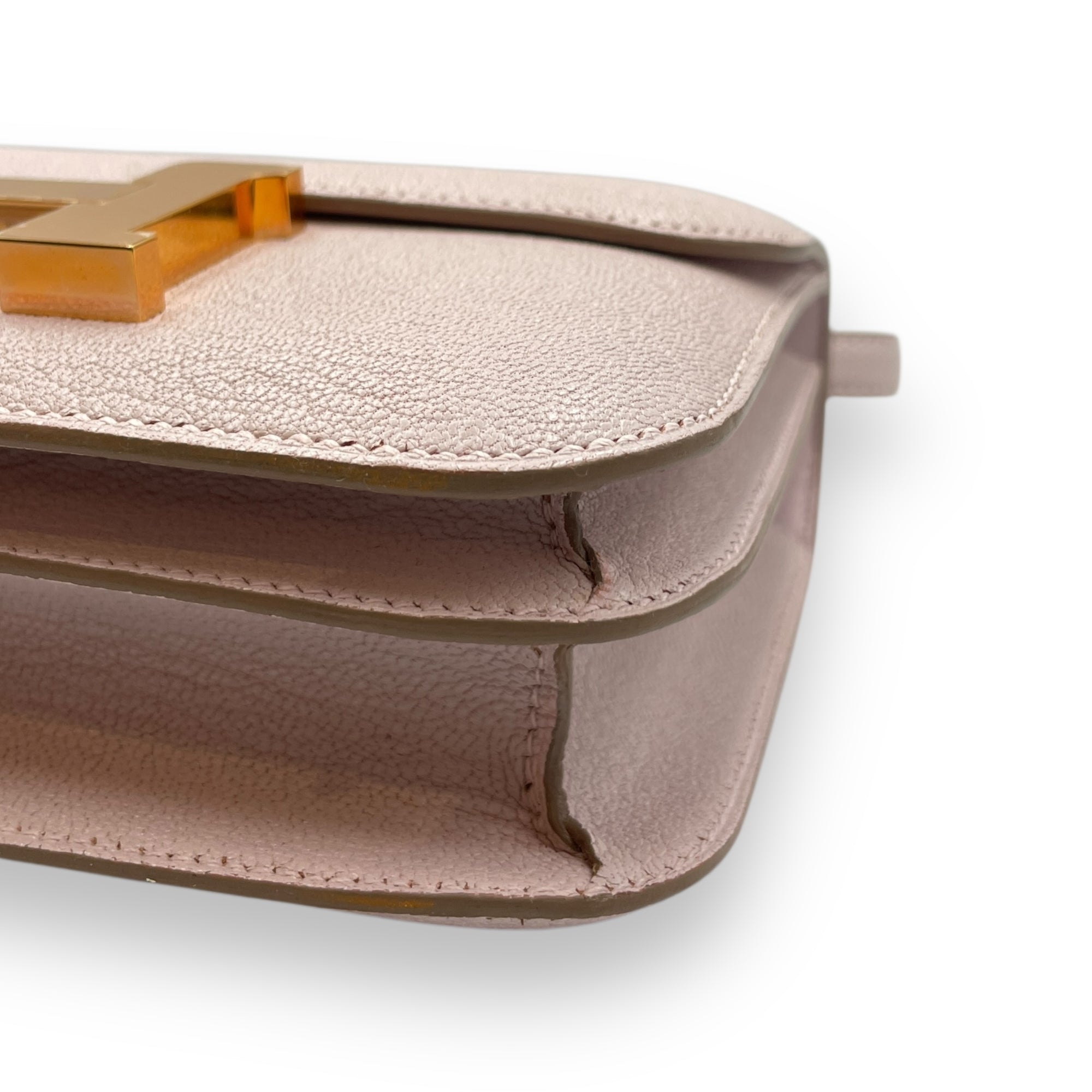 Constance Mirror 18 Mauve Pale in Chevre Mysore, Rose Gold hardware