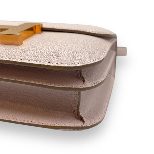 Constance Mirror 18 Mauve Pale in Chevre Mysore, Rose Gold hardware