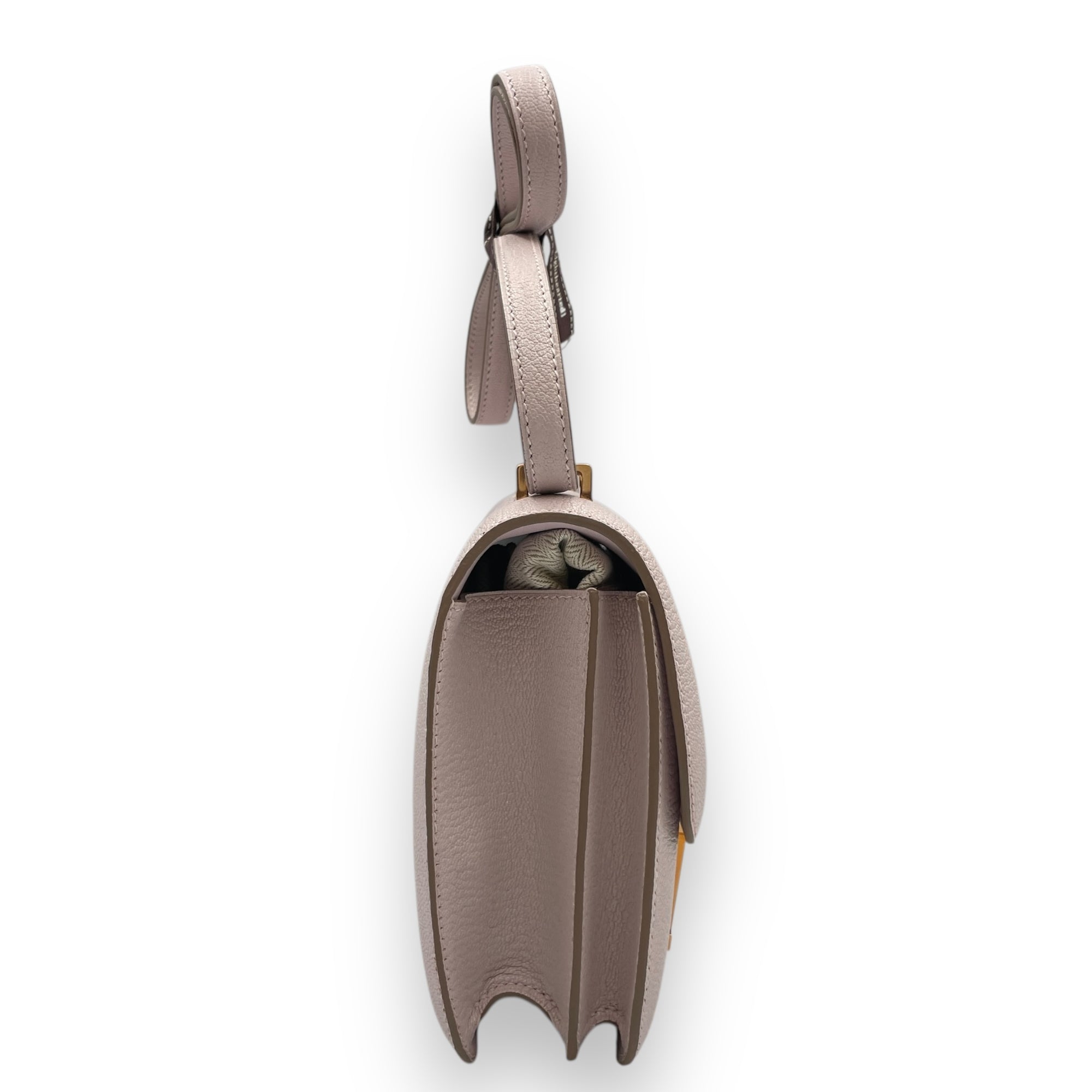 Constance Mirror 18 Mauve Pale in Chevre Mysore, Rose Gold hardware