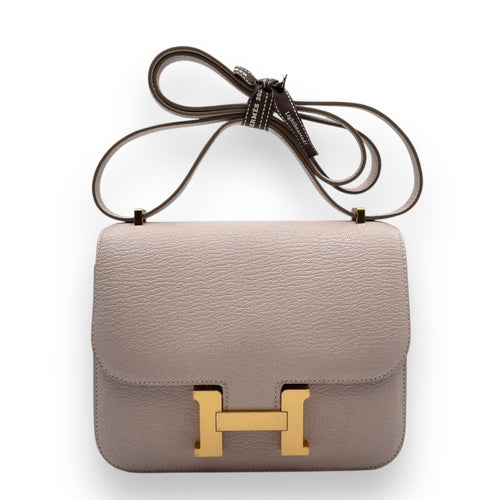 Constance Mirror 18 Mauve Pale in Chevre Mysore, Rose Gold hardware