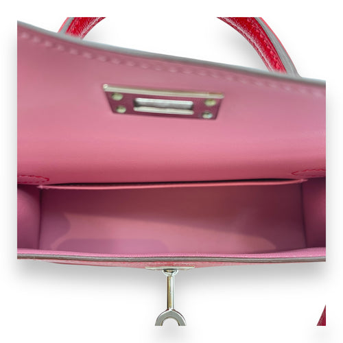 Kelly 20 Rouge Casaque Verso in Chevre Mysore, Palladium hardware