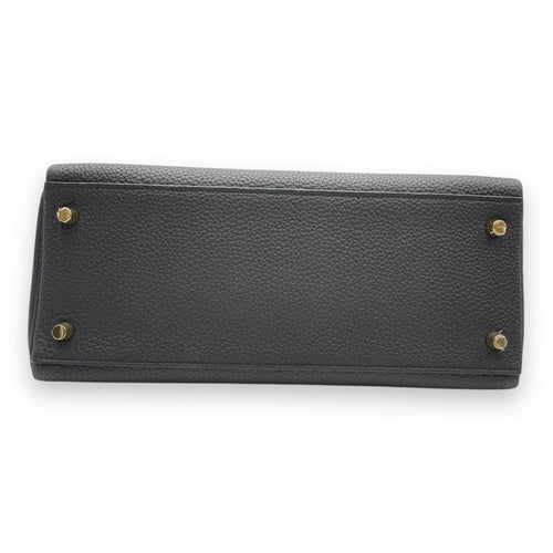 Kelly Touch 28 Black in Togo/Shiny Alligator, Gold hardware