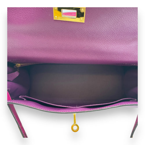 HSS Kelly 28 Anemone/Rose Pourpre in Evercolor, Gold hardware