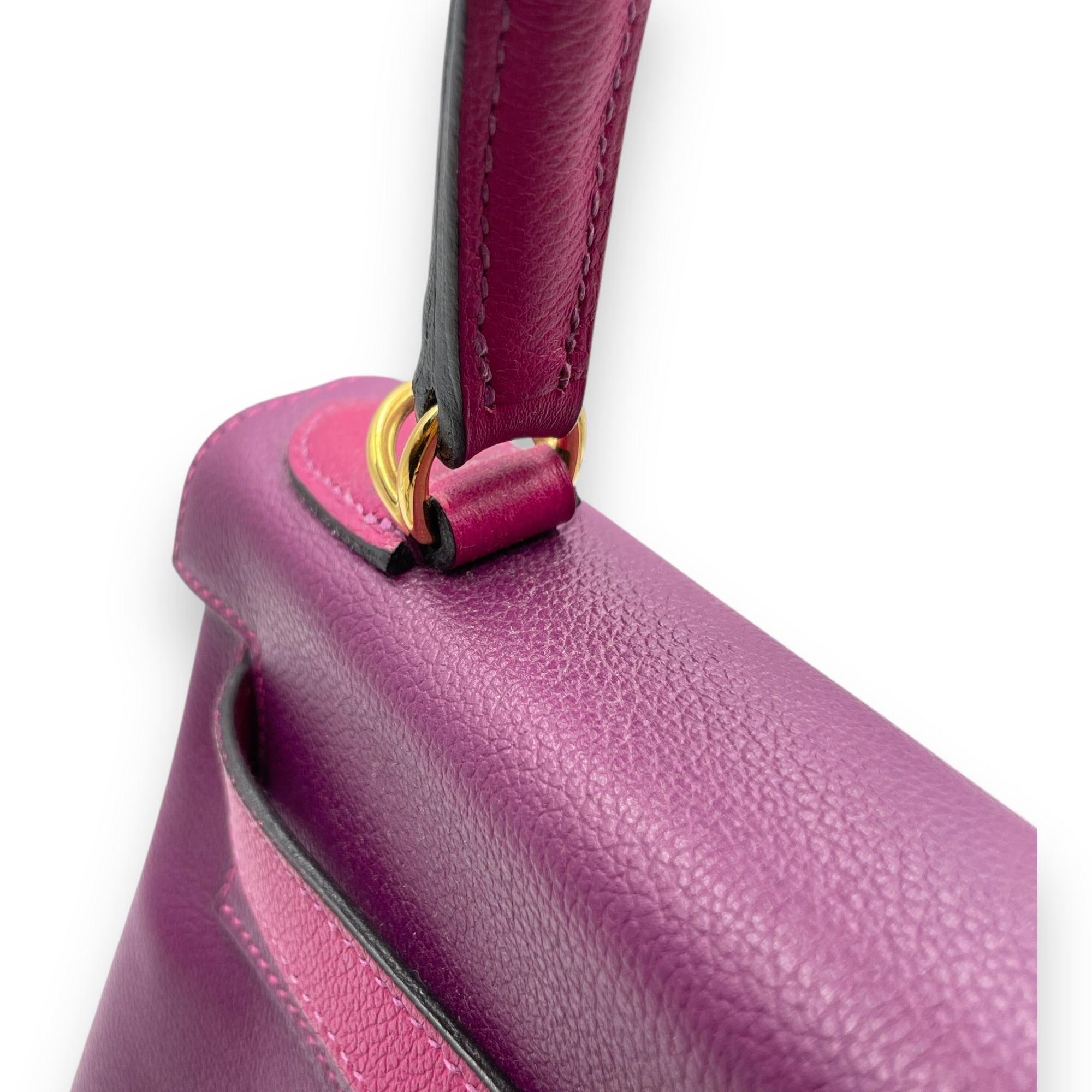 HSS Kelly 28 Anemone/Rose Pourpre in Evercolor, Gold hardware