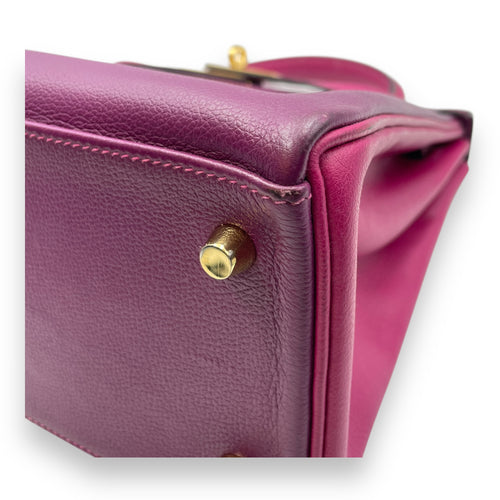 HSS Kelly 28 Anemone/Rose Pourpre in Evercolor, Gold hardware