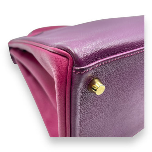 HSS Kelly 28 Anemone/Rose Pourpre in Evercolor, Gold hardware