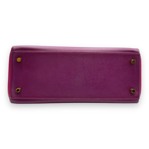 HSS Kelly 28 Anemone/Rose Pourpre in Evercolor, Gold hardware