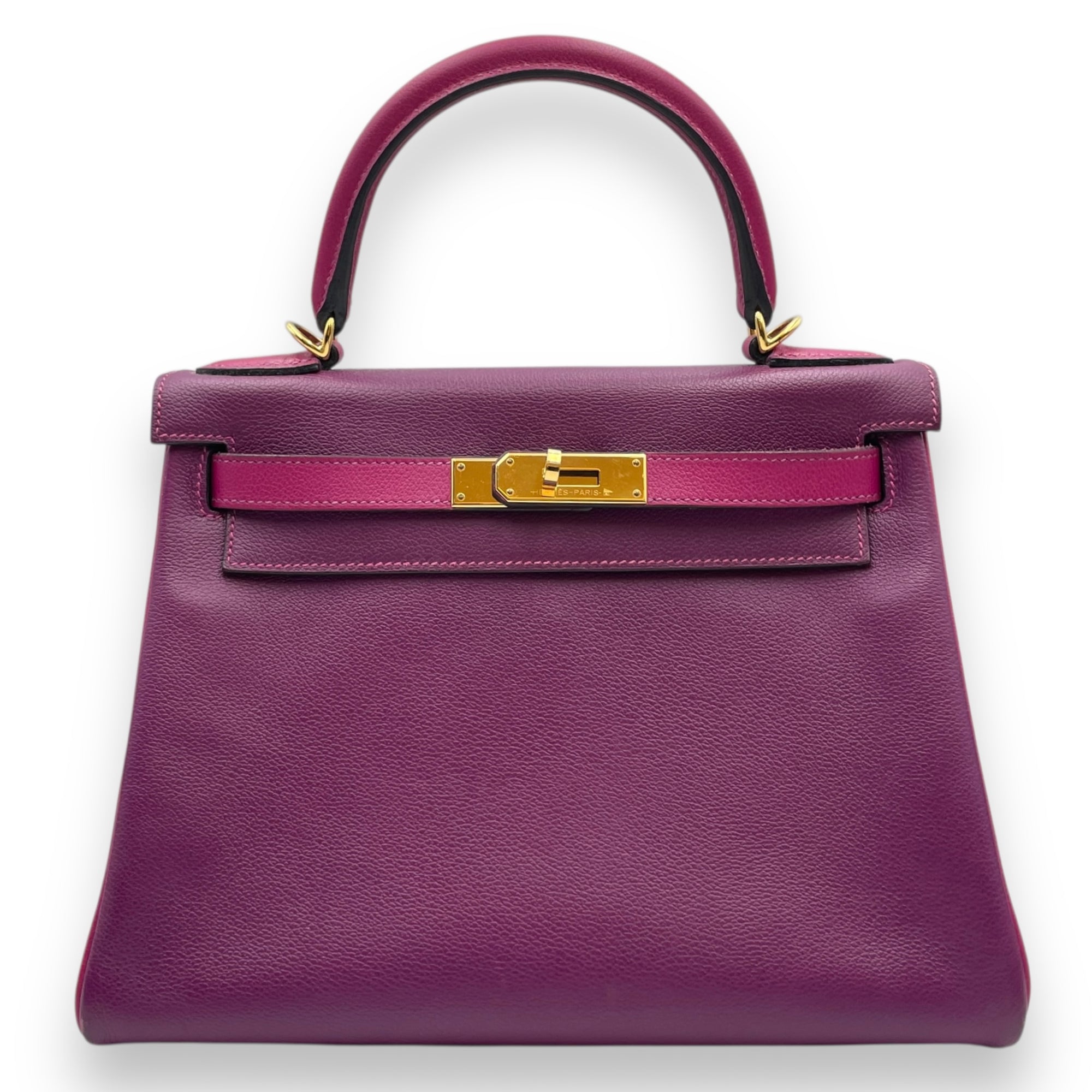 HSS Kelly 28 Anemone/Rose Pourpre in Evercolor, Gold hardware