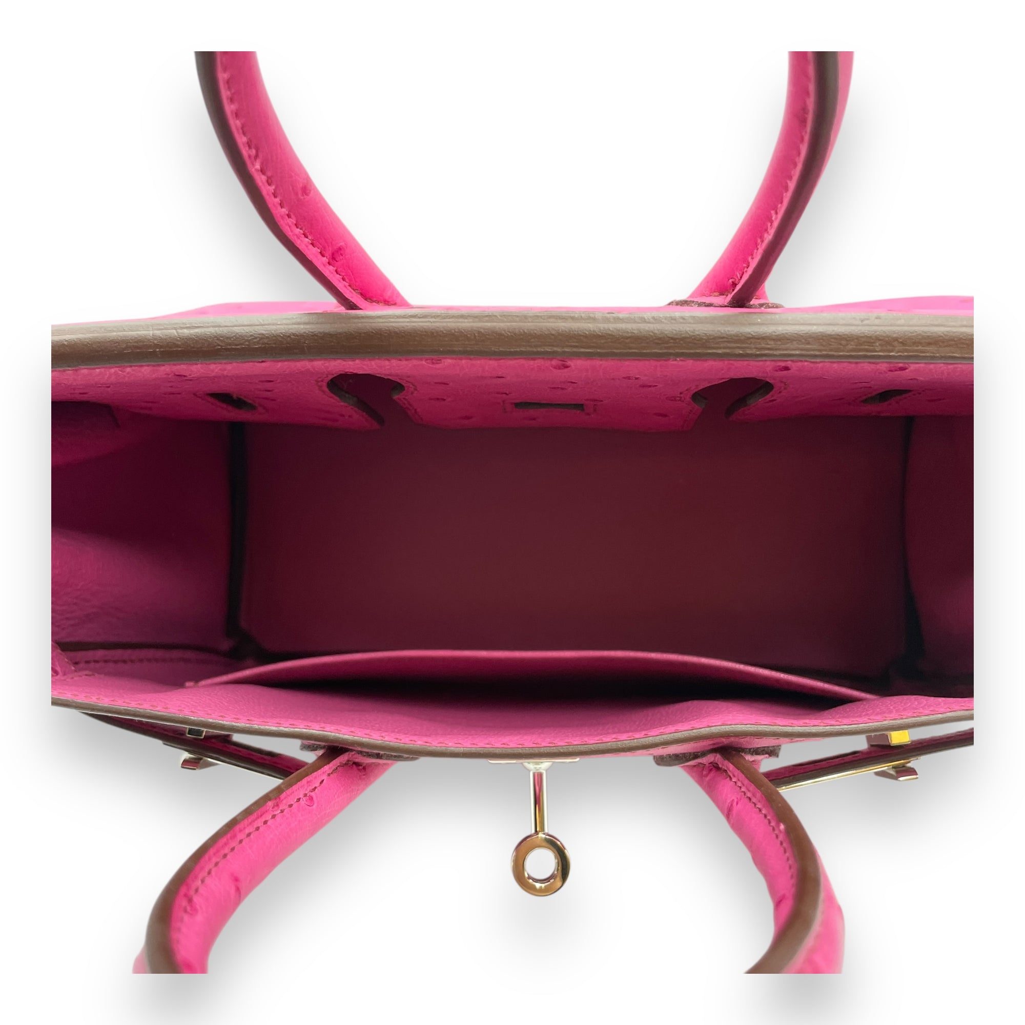 Birkin 25 Fuchsia in Ostrich, Palladium hardware